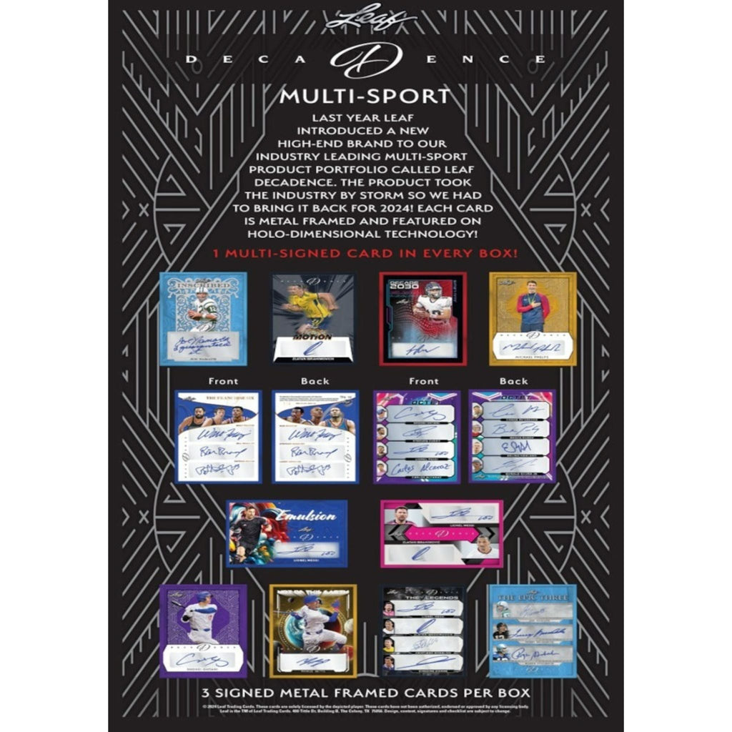 2024 Leaf Decadence Multi-Sport Hobby Box