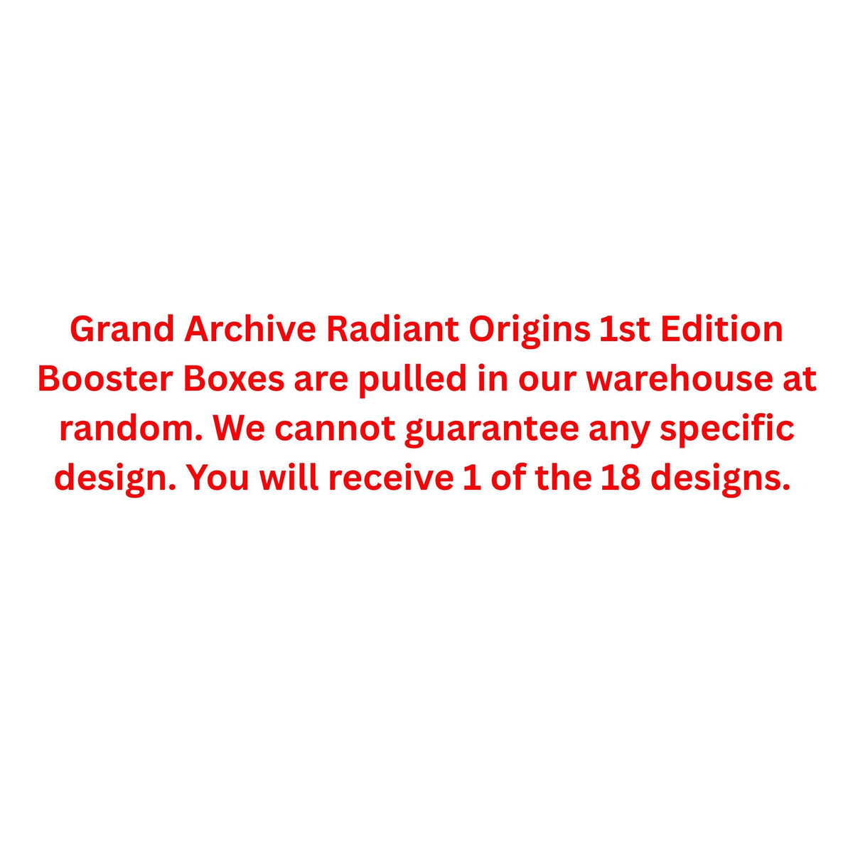 Grand Archive Radiant Origins 1st Edition Booster Box