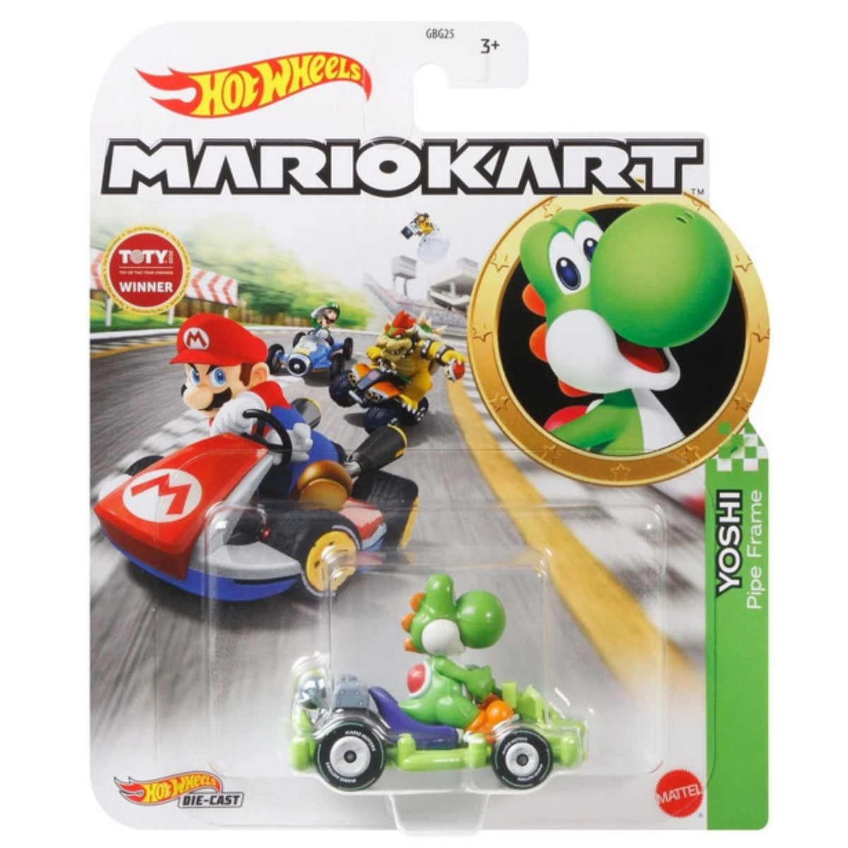 Hot Wheels Mario Kart Yoshi Pipe Frame Replica Die-Cast