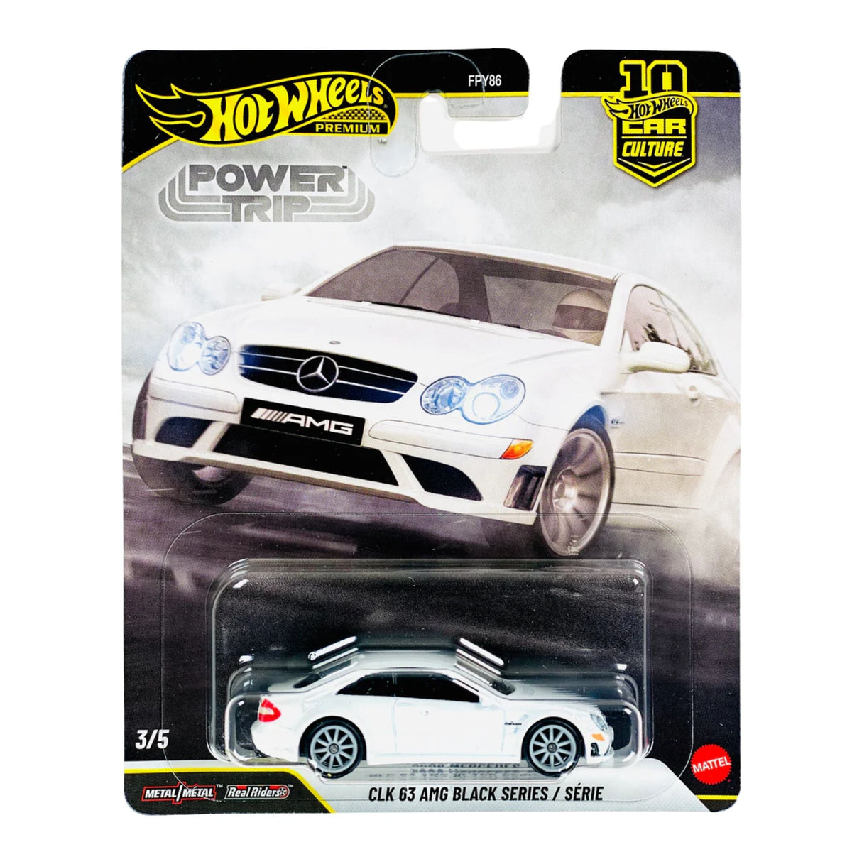 Hot Wheels Premium Culture Car Power Trip 2008 Mercedes-Benz CLK 63 AMG Black Series