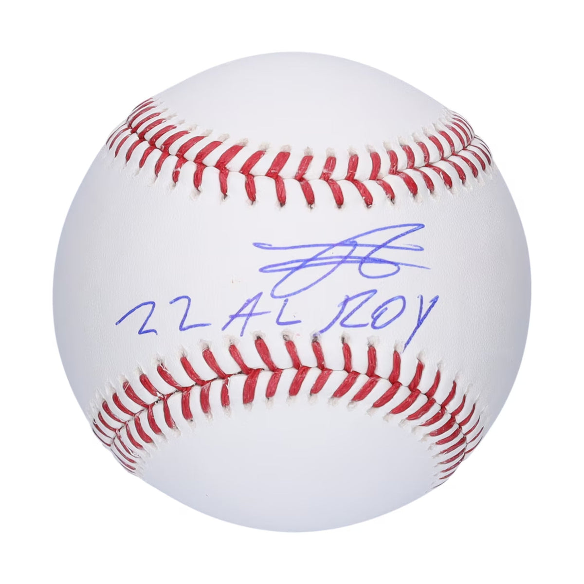 Fanatics Authentic Julio Rodriguez Autographed "22 AL ROY" Rawlings Official MLB Baseball w/ Display Cube