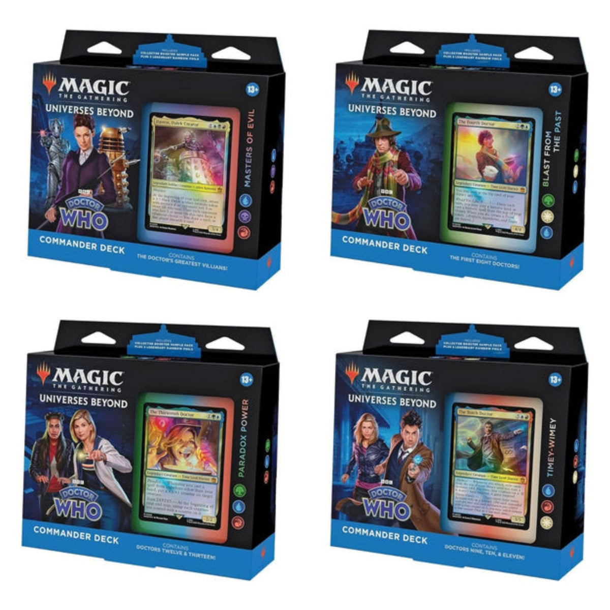 Magic The Gathering Universes Beyond Doctor Who Commander Deck Display (4 Decks)