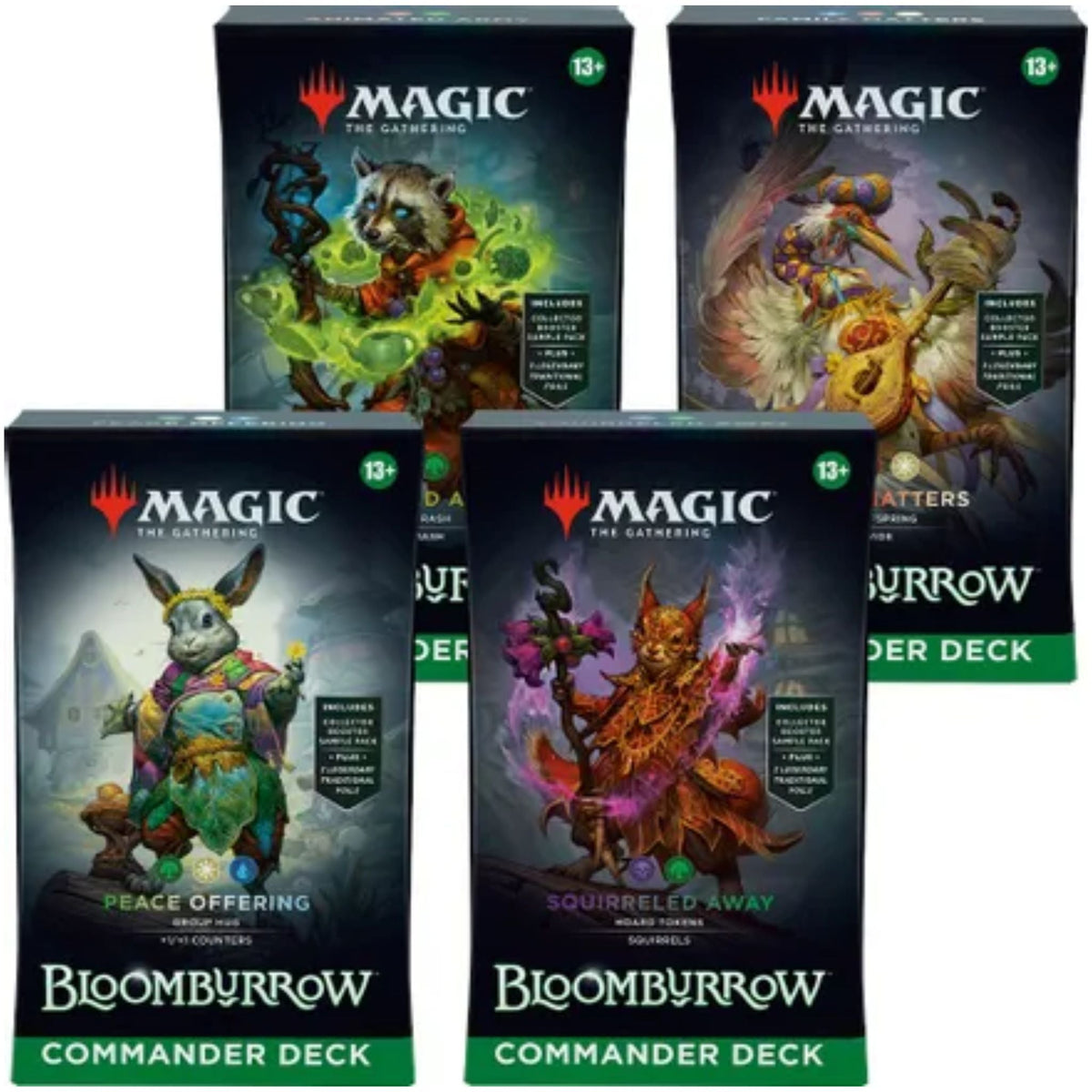 Magic The Gathering Bloomburrow Commander Deck Set (4 Decks)