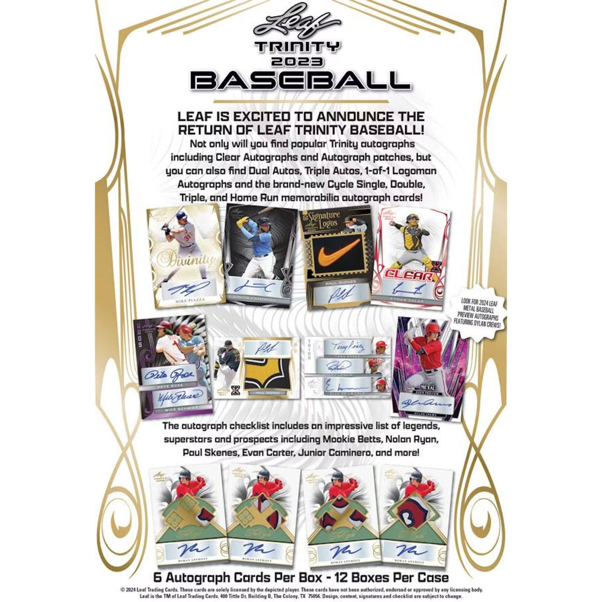 2023 Leaf Trinity Baseball Hobby Box