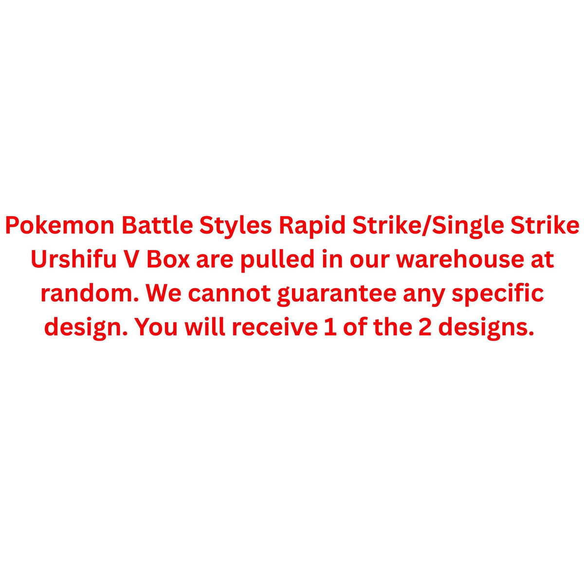 Pokemon Sword & Shield Battle Styles Rapid Strike/Single Strike Urshifu V Box