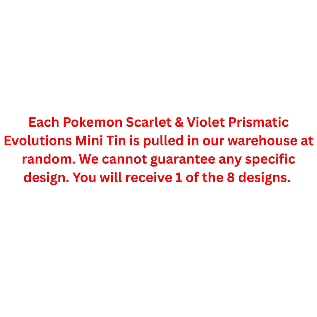 Pokemon Scarlet & Violet Prismatic Evolutions Mini Tin