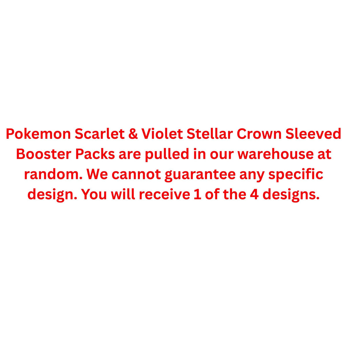 Pokemon Scarlet & Violet Stellar Crown Sleeved Booster Pack