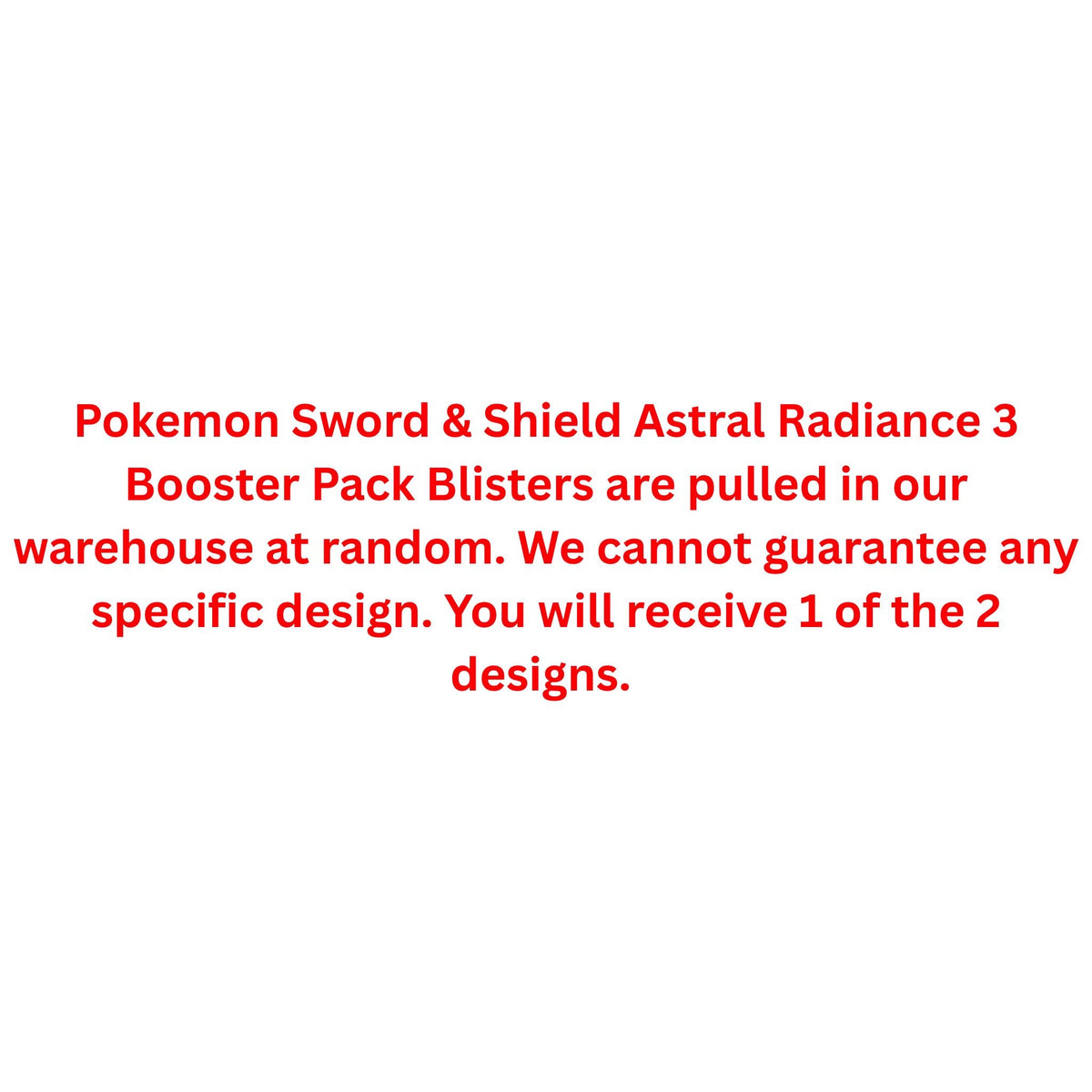 Pokemon Sword & Shield Astral Radiance 3 Booster Pack Blister