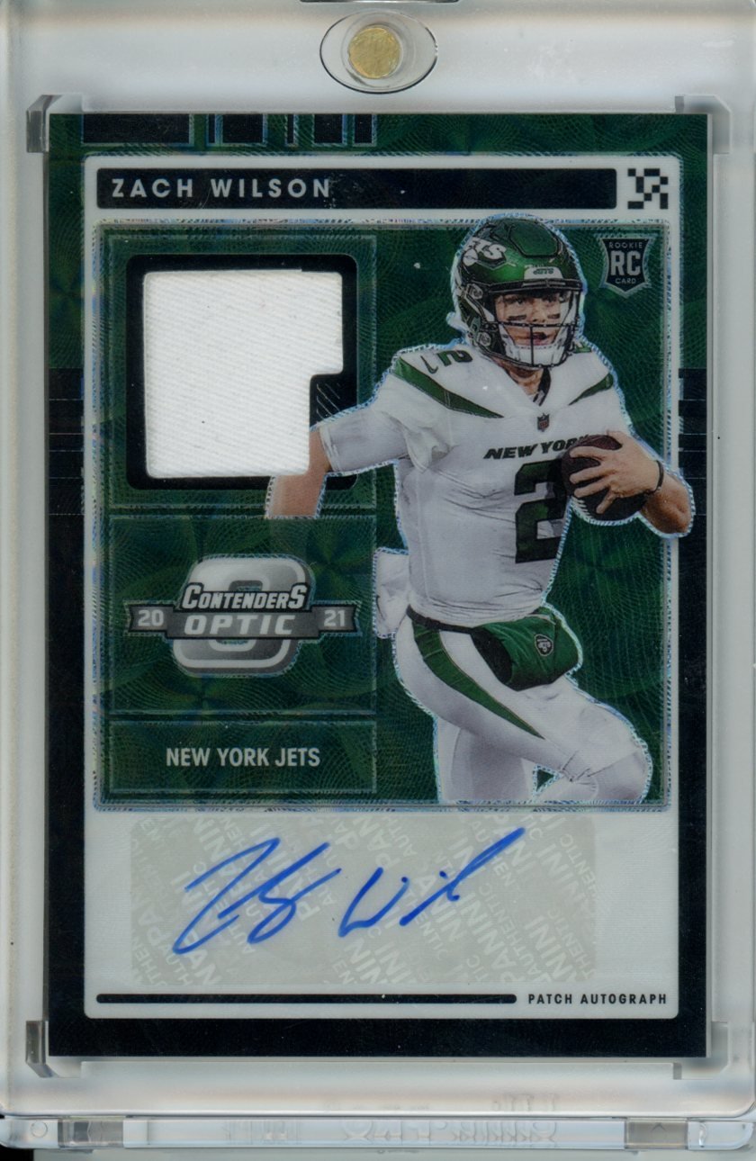 2021 Panini Contenders Optic Zach Wilson RPA Green Scope /10 Jets