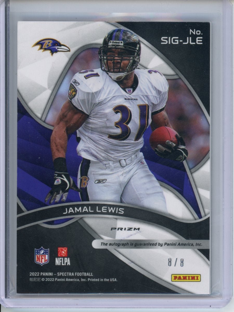 2022 Panini Spectra Jamal Lewis Auto Neon Splatter /8 Ravens
