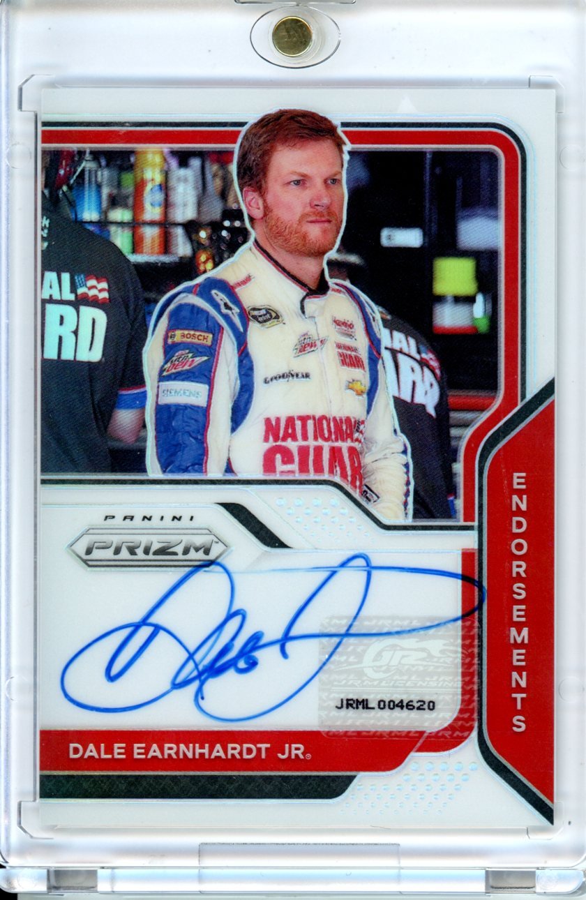 2021 Panini Prizm Racing Dale Earnhardt Jr Endorsements Auto White /5 NASCAR