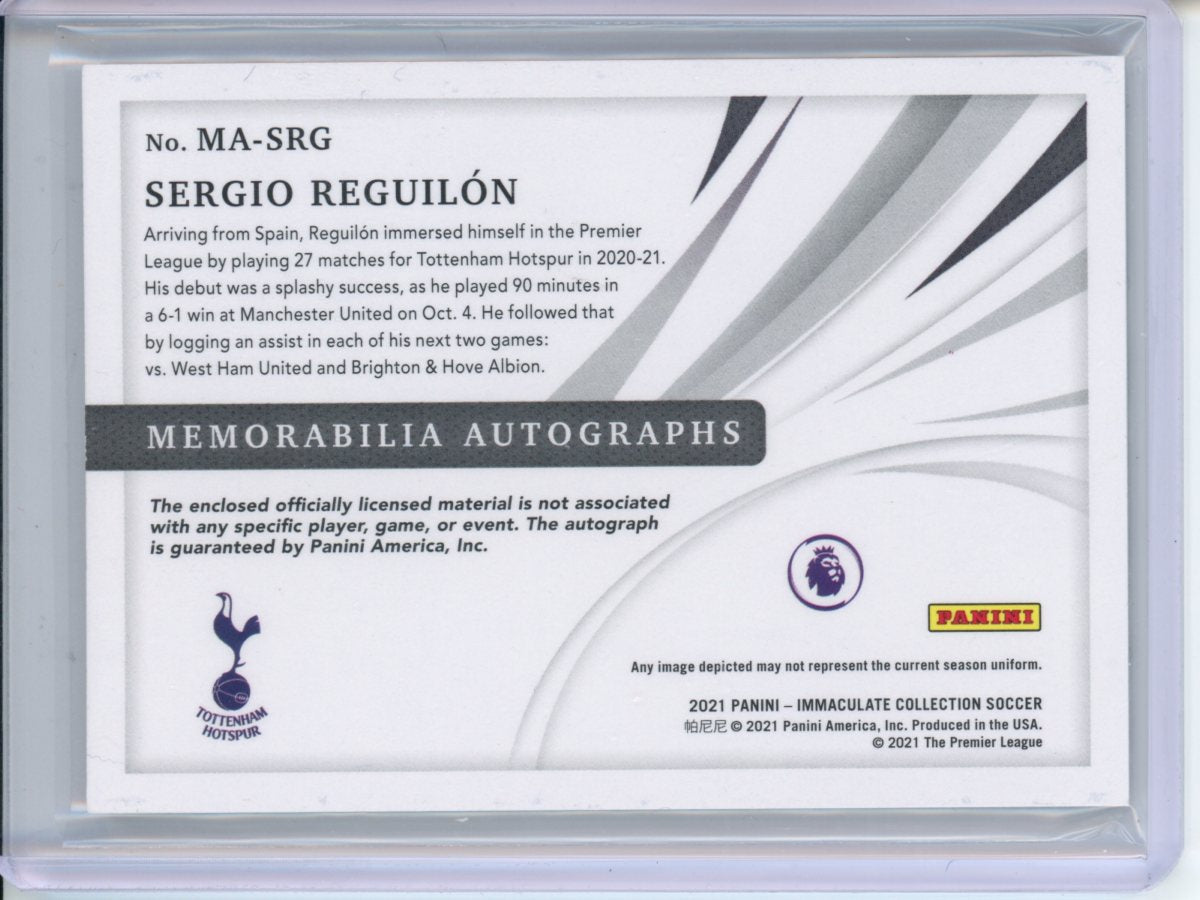 2021 Panini Immaculate Sergio Reguilon Patch Auto /3 Tottenham
