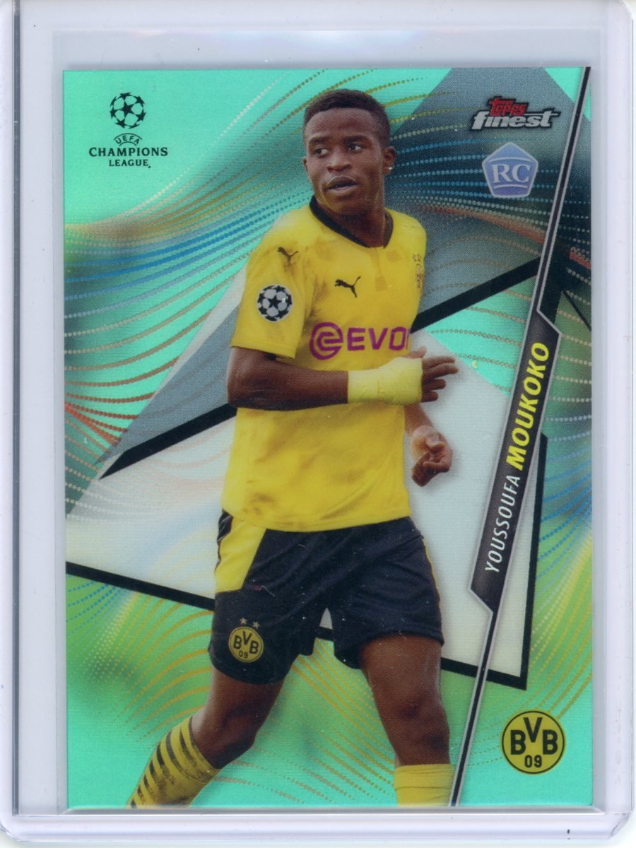 2021 Topps Finest Youssoufa Moukoko Rookie Aqua /75 Borussia Dortmund