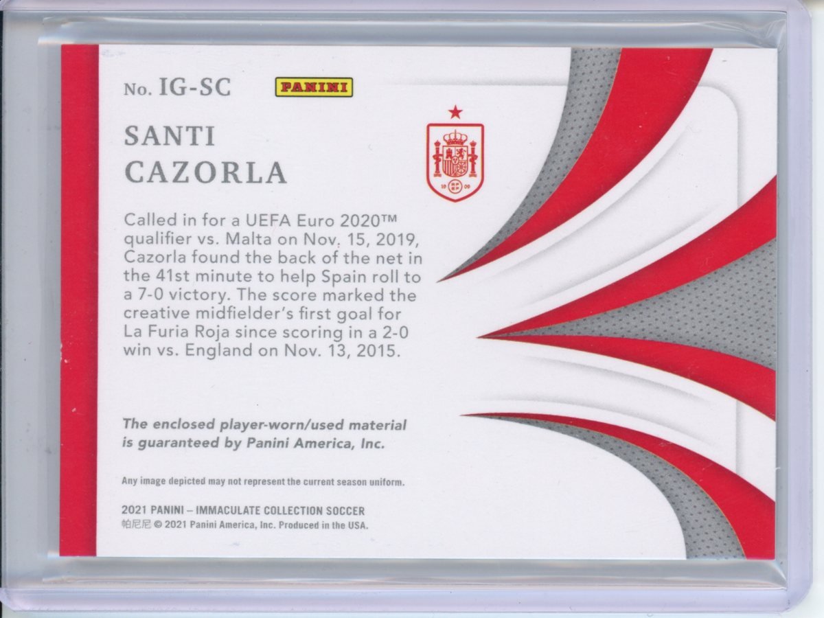 2021 Panini Immaculate Santi Cazorla In The Game Patches Gold /10 Spain
