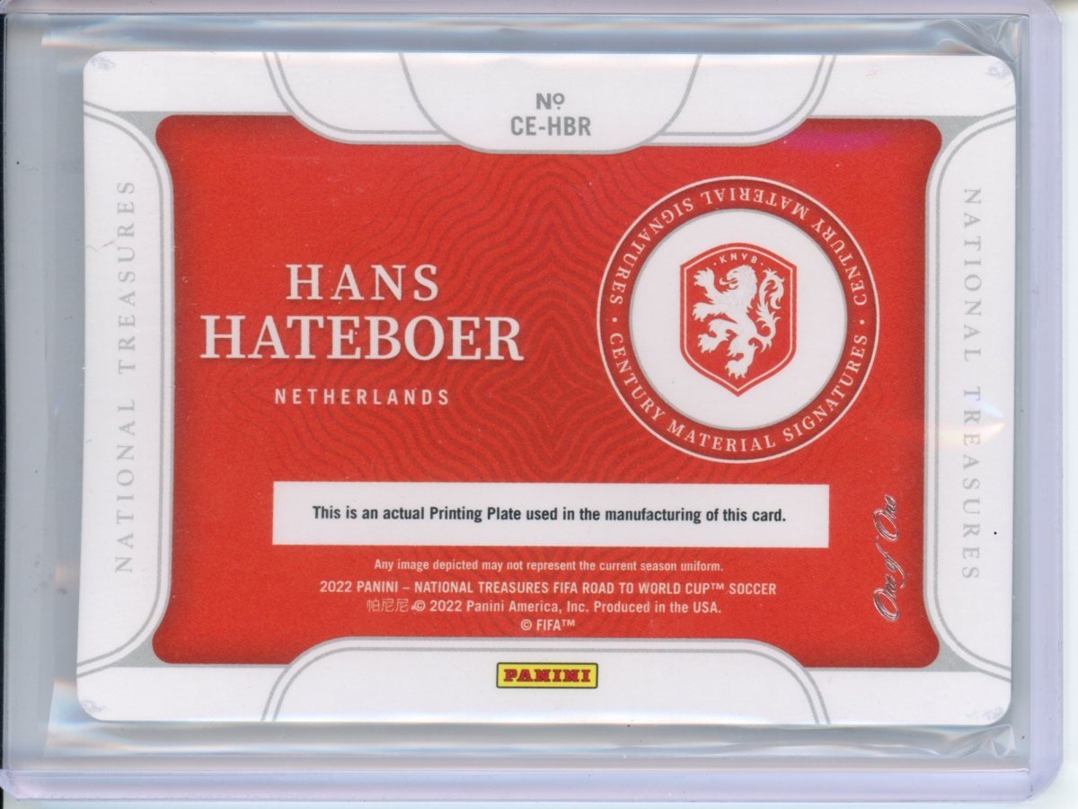 2022 Panini National Treasures Hans Hateboer Printing Plate 1/1 Netherlands