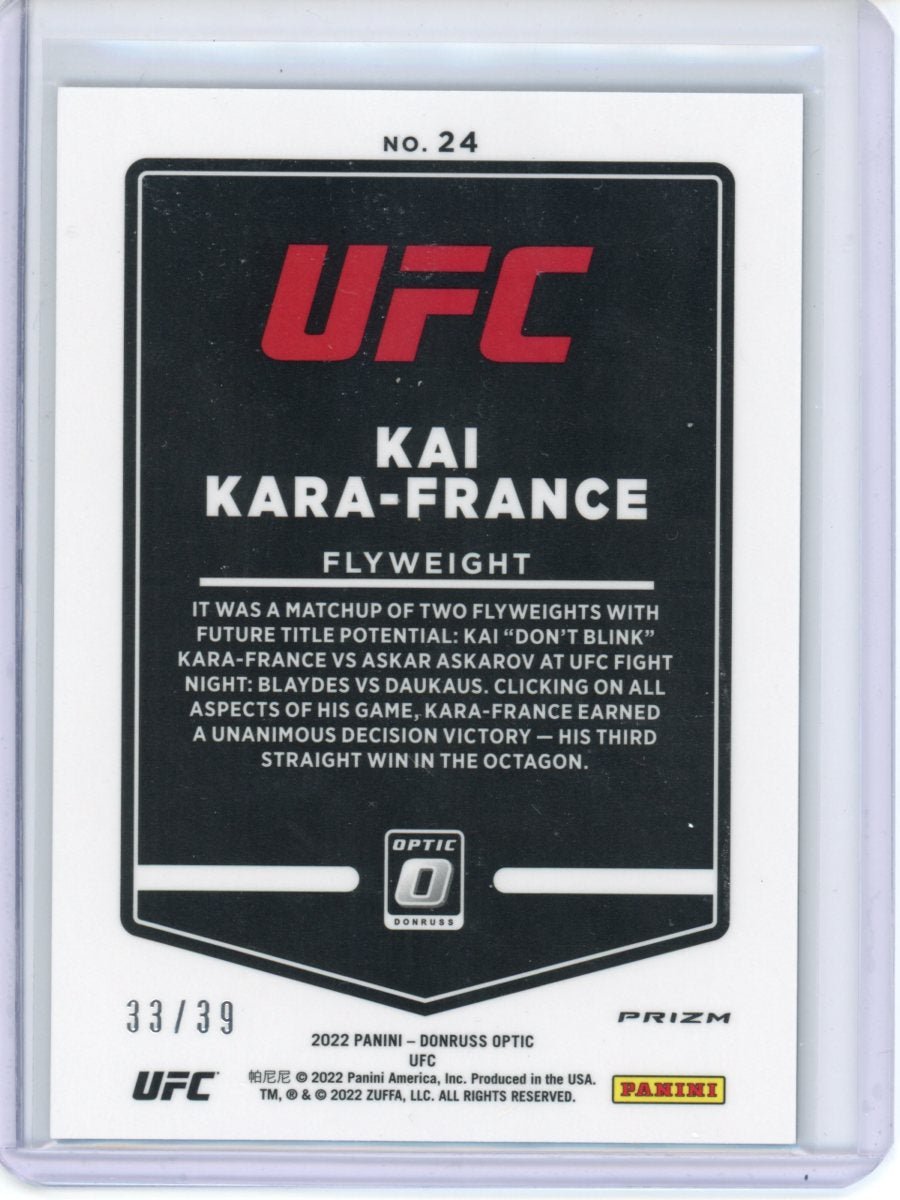 2022 Panini Donruss Optic UFC Kai Kara-France Black Velocity /39
