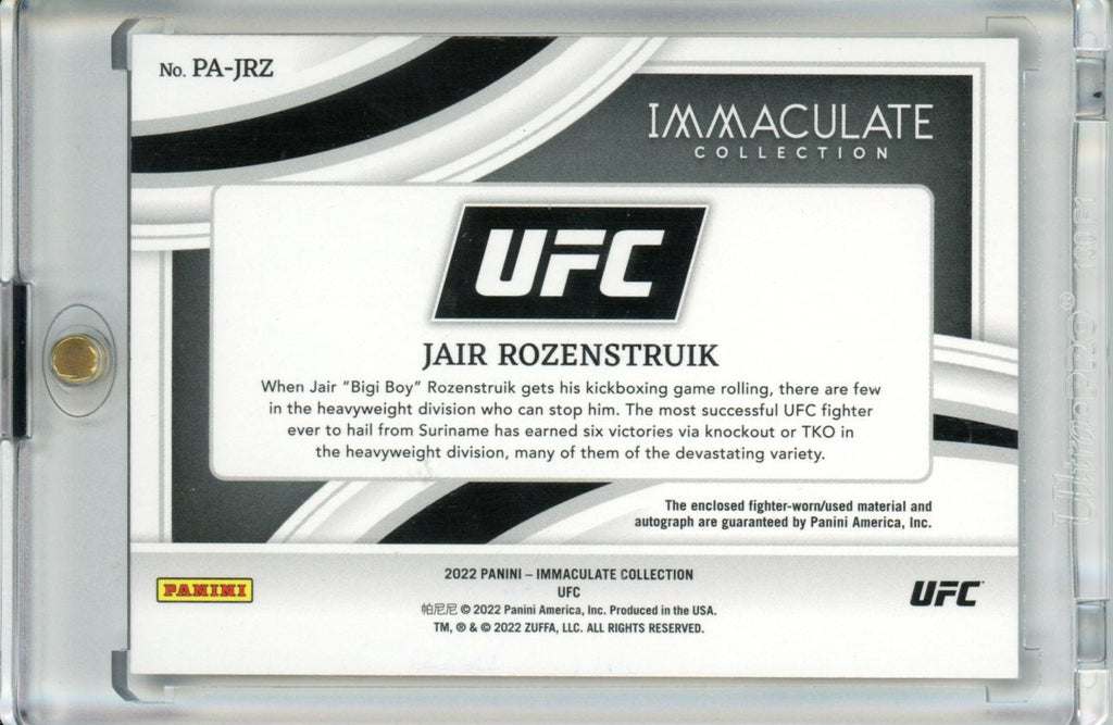 2022 Panini Immaculate UFC Jair Rozenstruik Patch Auto Gold /5