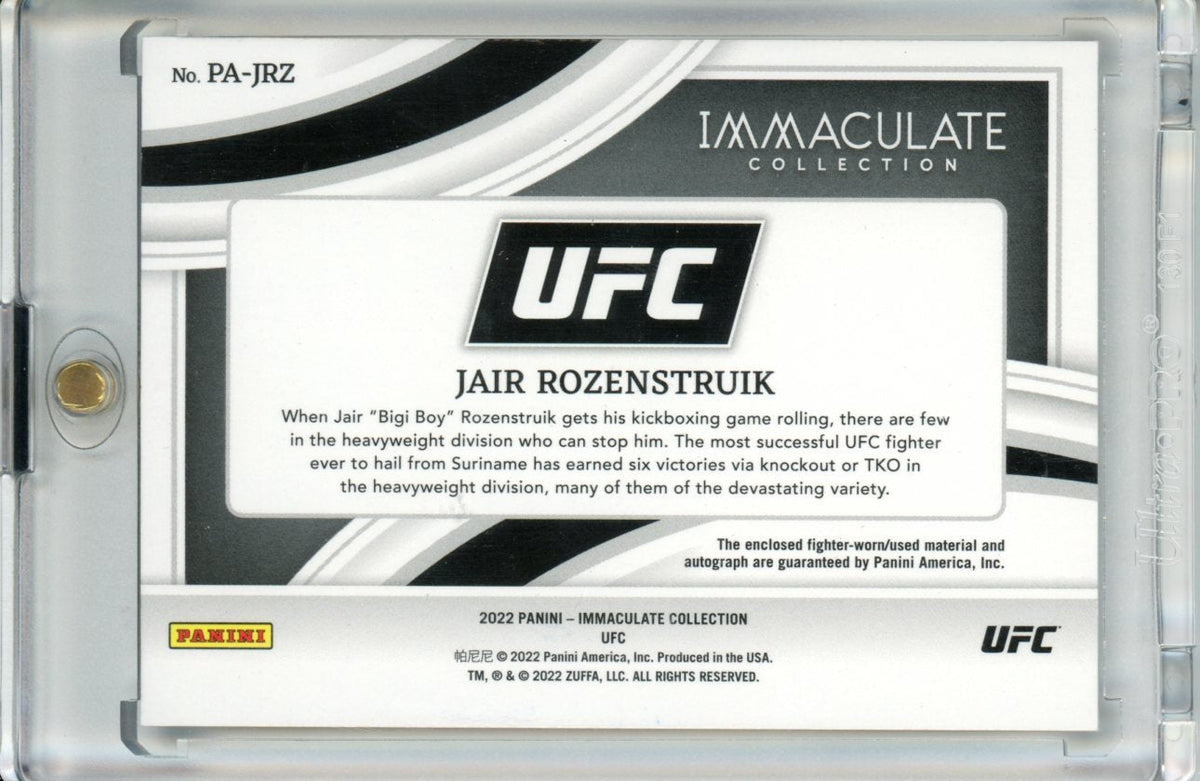 2022 Panini Immaculate UFC Jair Rozenstruik Patch Auto Gold /5