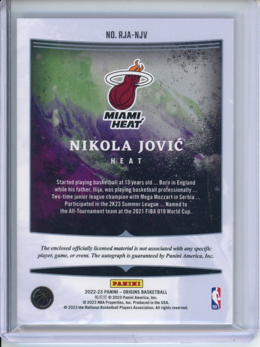 2022/23 Panini Origins Nikola Jovic Rookie RPA Red /49 Heat