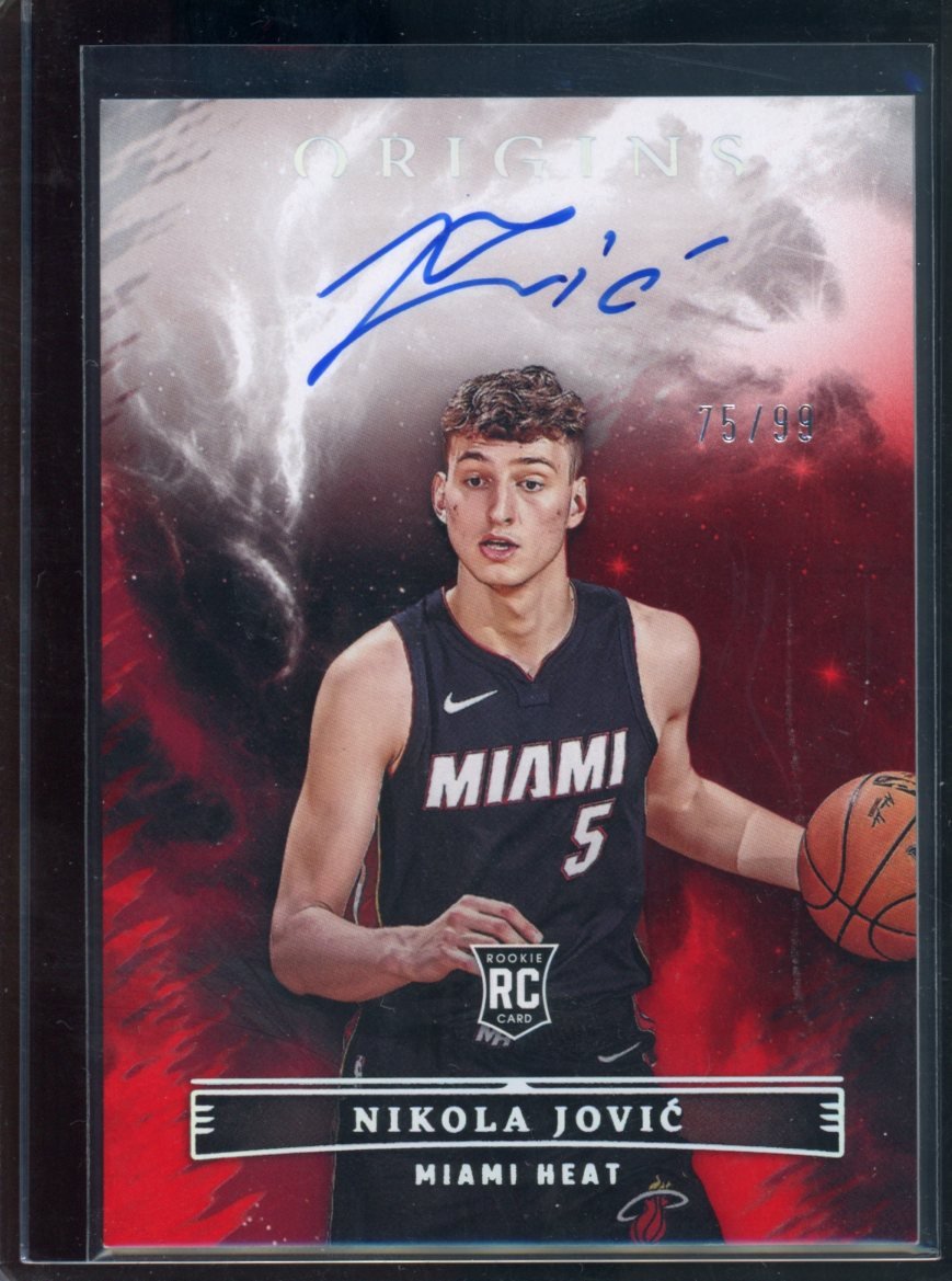 2022/23 Panini Origins Nikola Jovic Rookie Auto Red /99 Heat