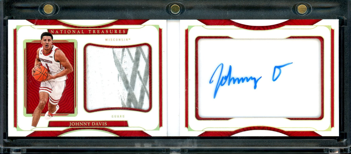 2022/23 Panini National Treasures Collegiate Johnny Davis Booklet RPA Gold /10