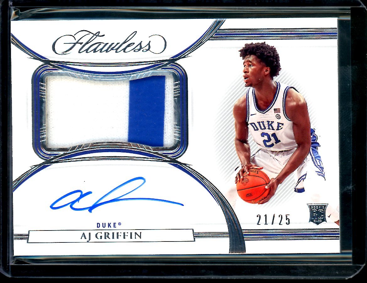 2022/23 Panini Flawless Collegiate AJ Griffin Rookie RPA /25 Duke