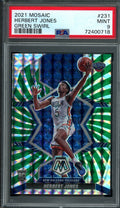 2021/22 Panini Mosaic Herbert Jones Rookie Green Swirl /10 Pelicans PSA 9