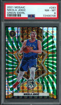 2021/22 Panini Mosaic Nikola Jokic Green Swirl /10 Nuggets PSA 8
