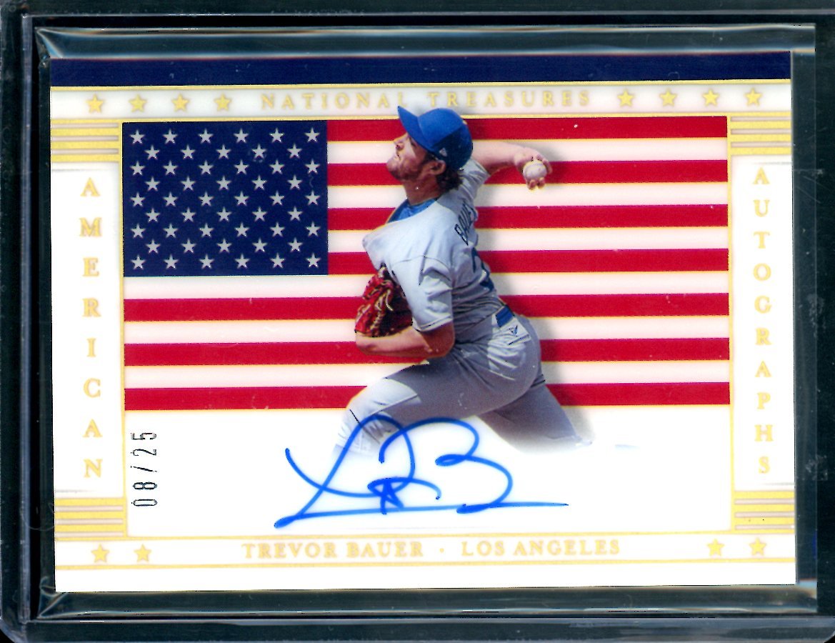 2021 Panini National Treasures Trevor Bauer American Auto /25 Dodgers