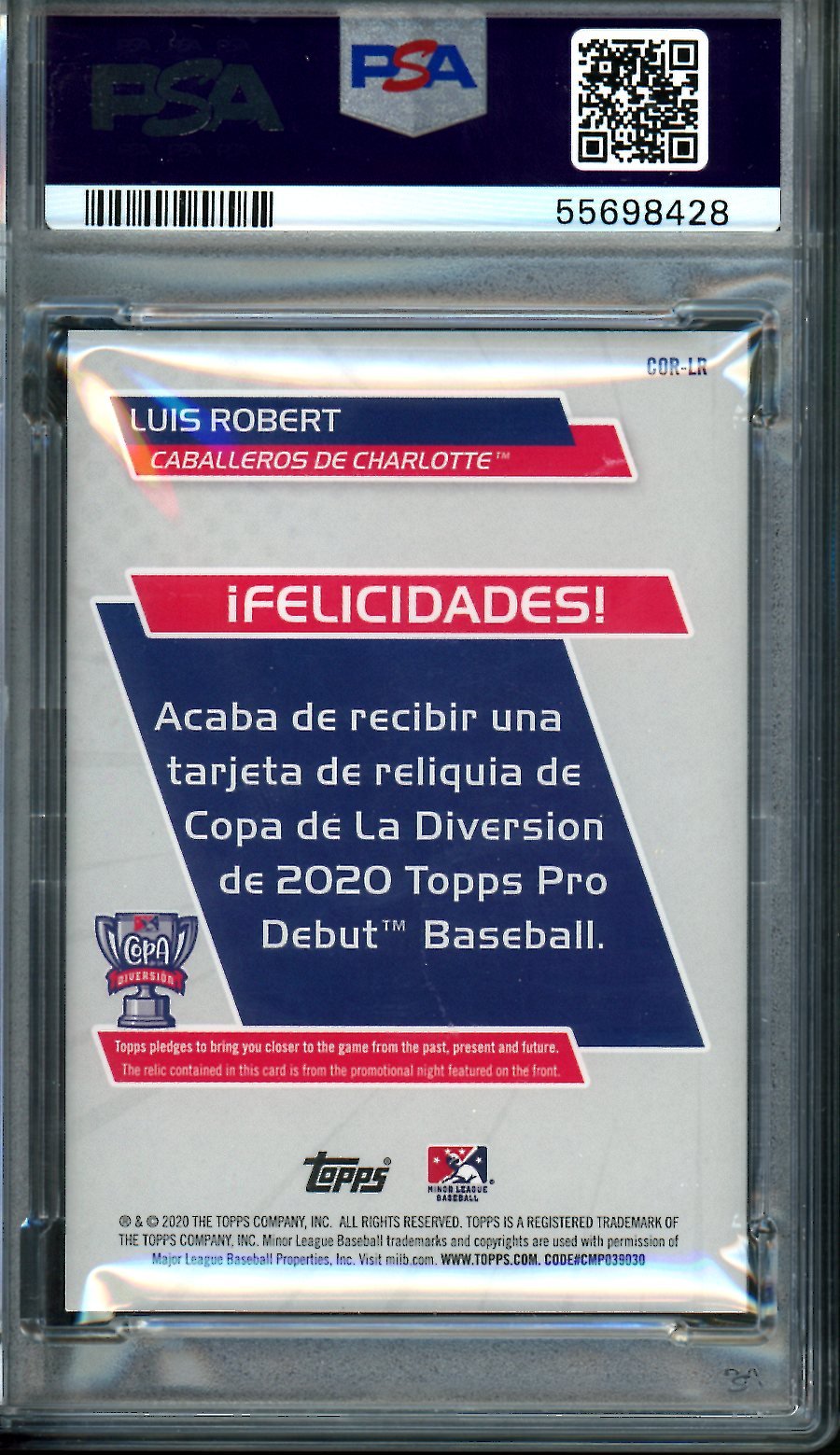 2020 Topps Pro Debut Luis Robert Patch /914 PSA 9 White Sox