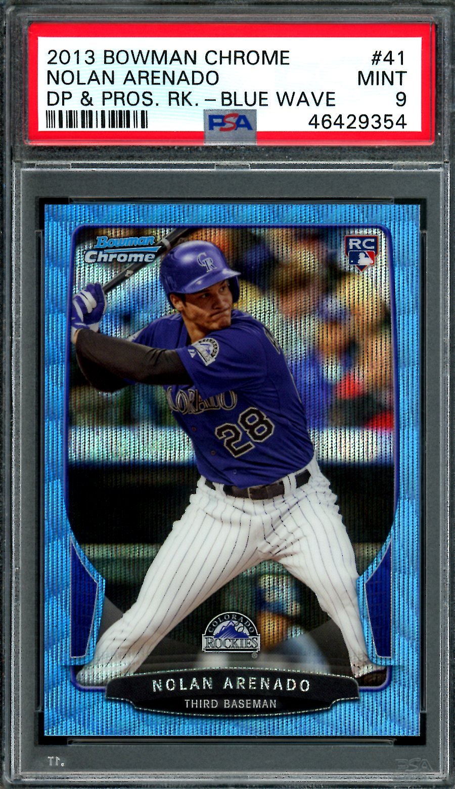2013 Bowman Chrome Nolan Arenado Rookie Blue Wave PSA 9 Cardinals