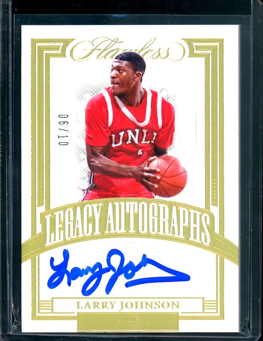 2022/23 Panini Flawless Collegitae Larry Johnson Gold Auto /10 UNLV