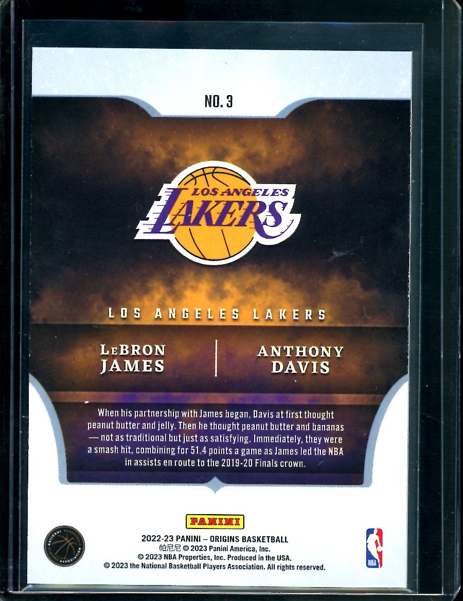 2022/23 Panini Origins LeBron James/Anthony Davis ROG Insert Lakers