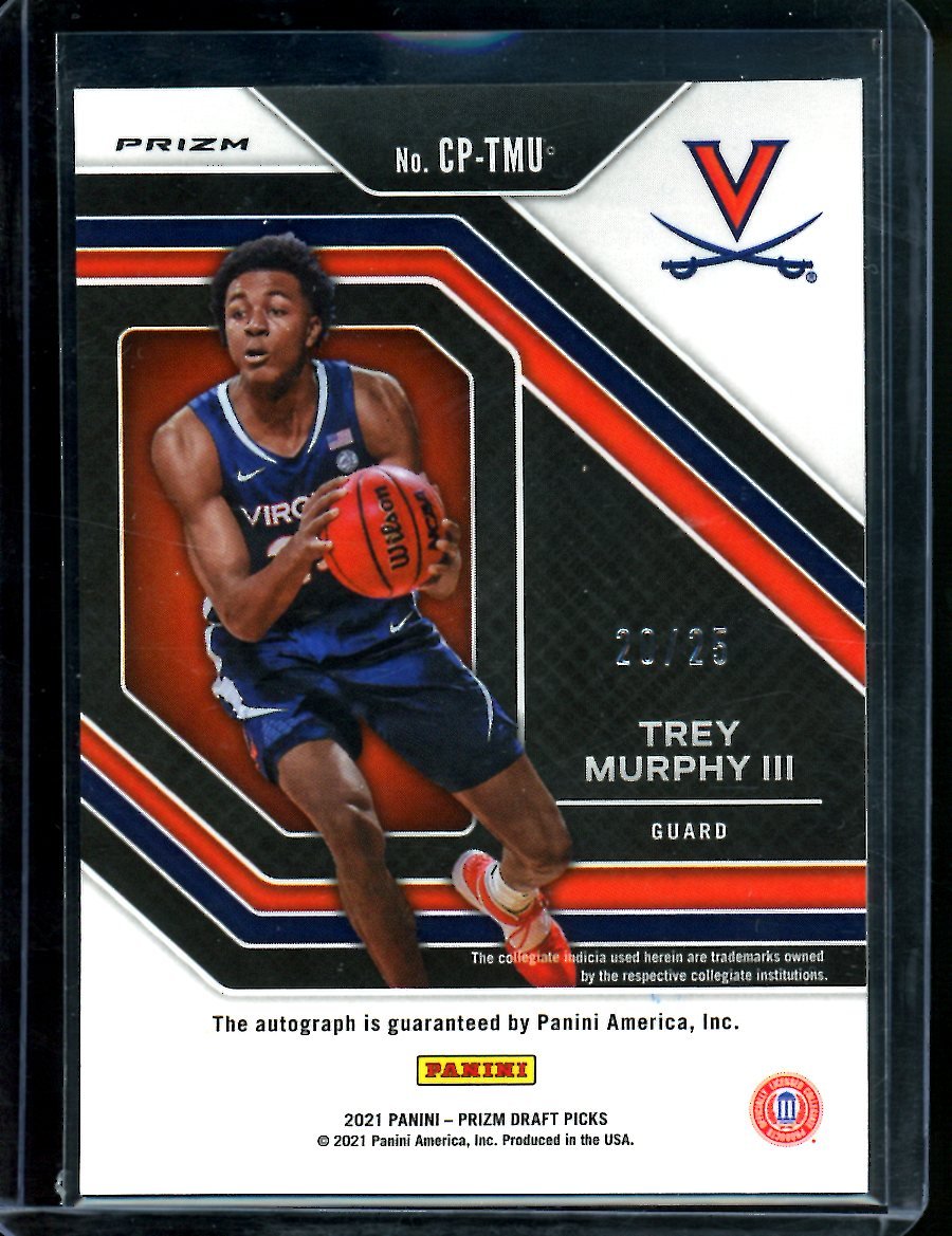 2021/22 Panini Prizm Draft Picks Trey Murphy III Rookie Auto Blue Ice /25 Pelicans