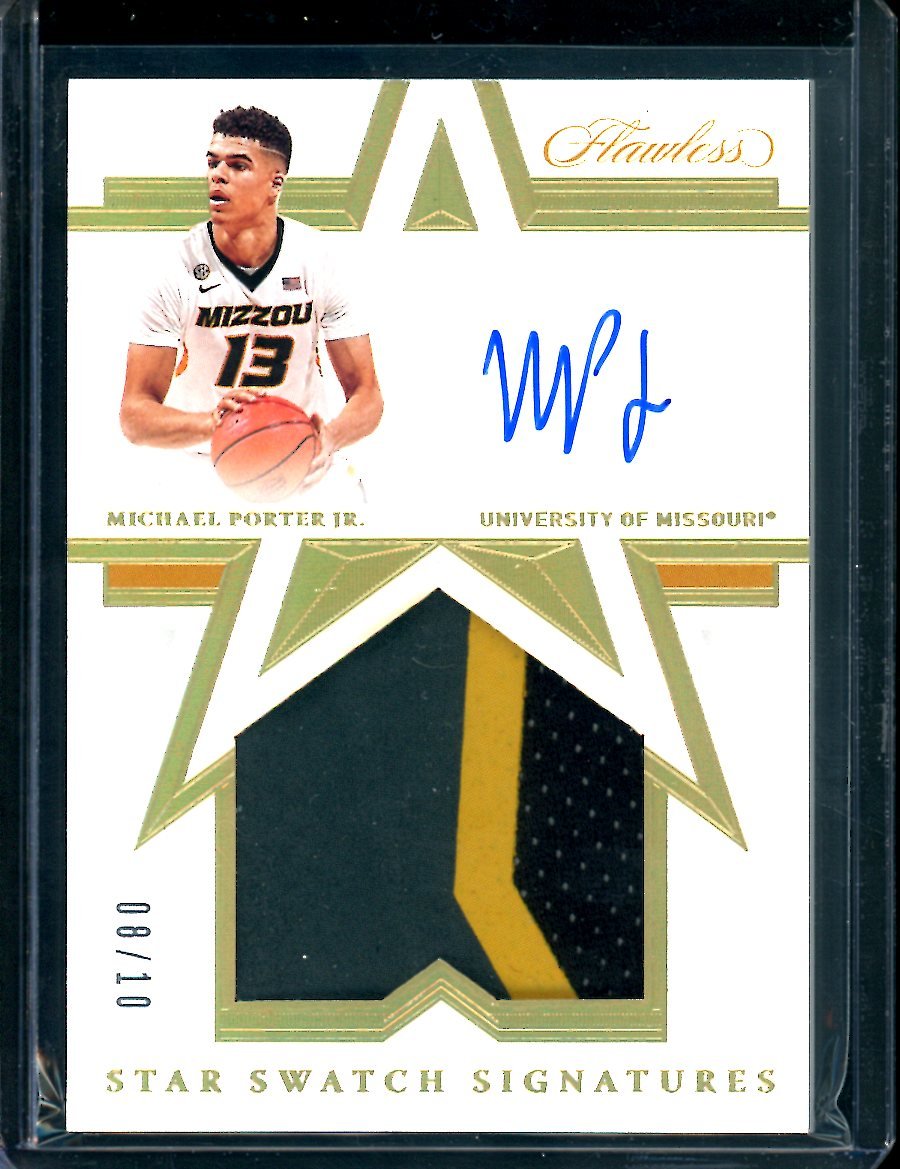 2021/22 Panini Flawless Collegitae Michael Porter Jr. Patch Auto Gold /10 Nuggets