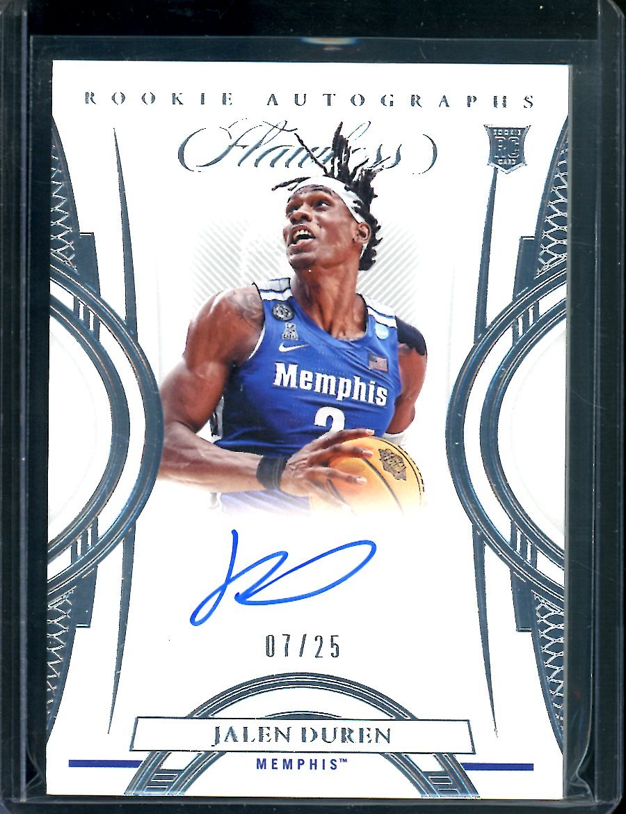 2022/23 Panini Flawless Collegitae Jalen Duren Rookie Auto /25 Pistons