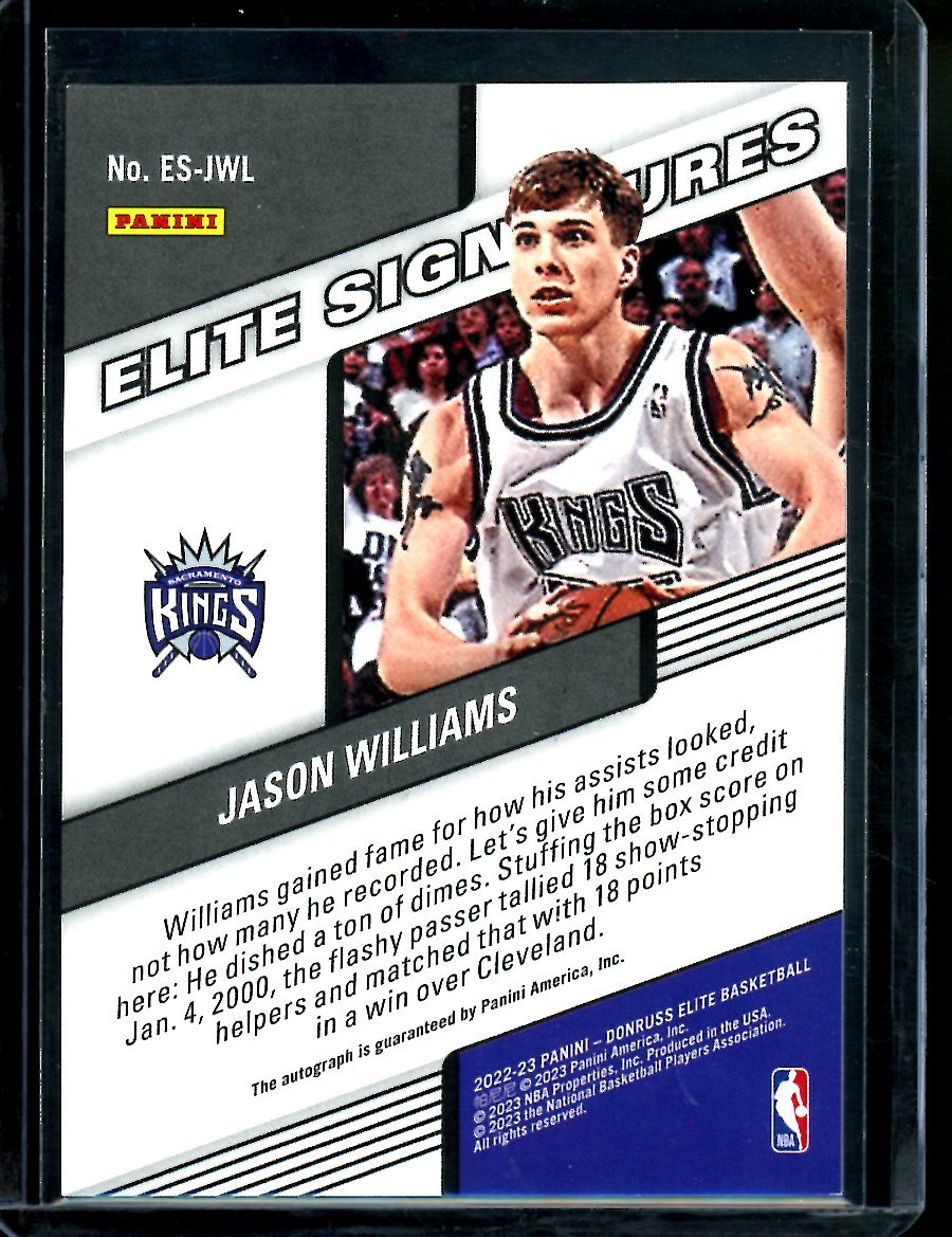 2022/23 Panini Elite Jason Williams Auto /49 Kings