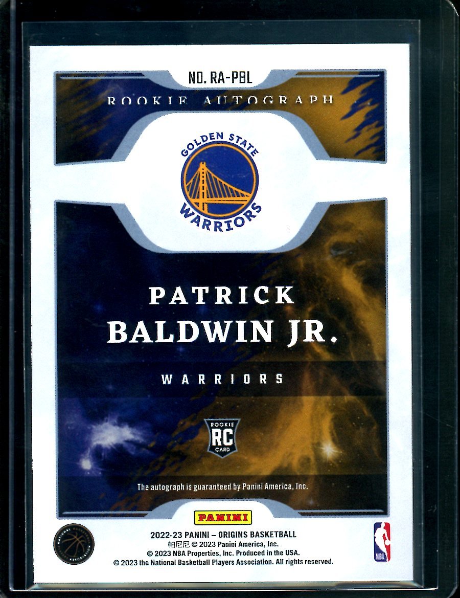 2022/23 Panini Origins Patrick Baldwin Jr. Rookie Auto /99 Warriors