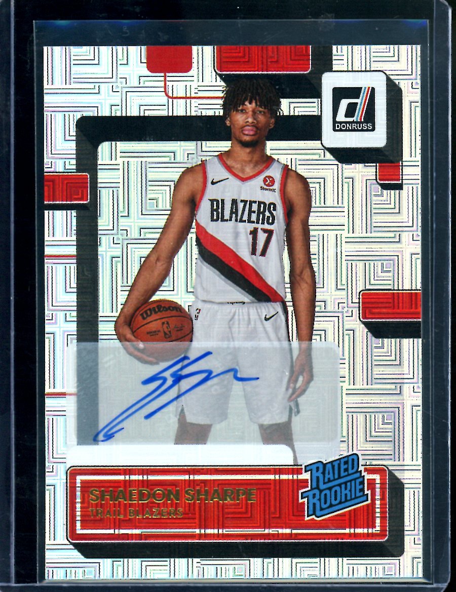 2022/23 Panini Donruss Choice Shaedon Sharpe Rookie Auto Trailblazers