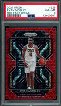 2021/22 Panini Prizm Evan Mobley Rookie Red Disco /100 PSA 8 Cavaliers