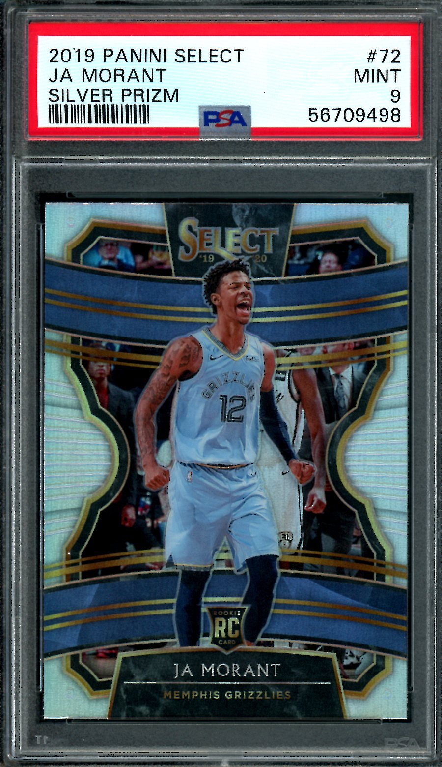 2019/20 Panini Select Ja Morant Rookie Silver Prizm PSA 9 Grizzlies