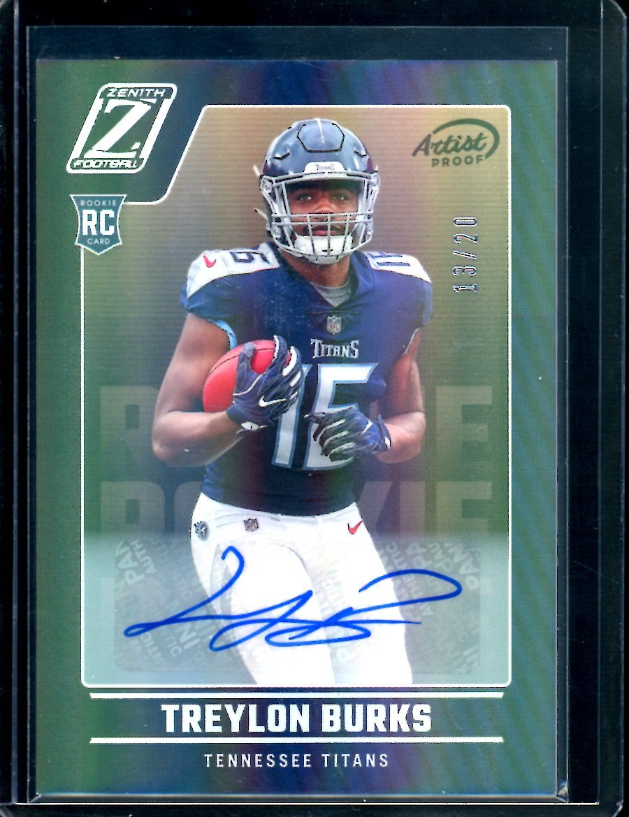 2022 Panini Zenith Treylon Burks Rookie Auto Artist Proof /20 Titans