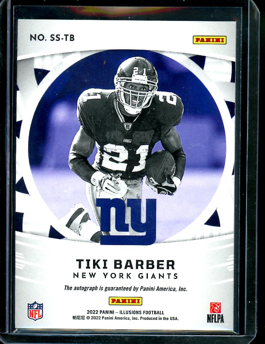 2022 Panini Illusions Tiki Barber Superlatives Auto /49 Giants