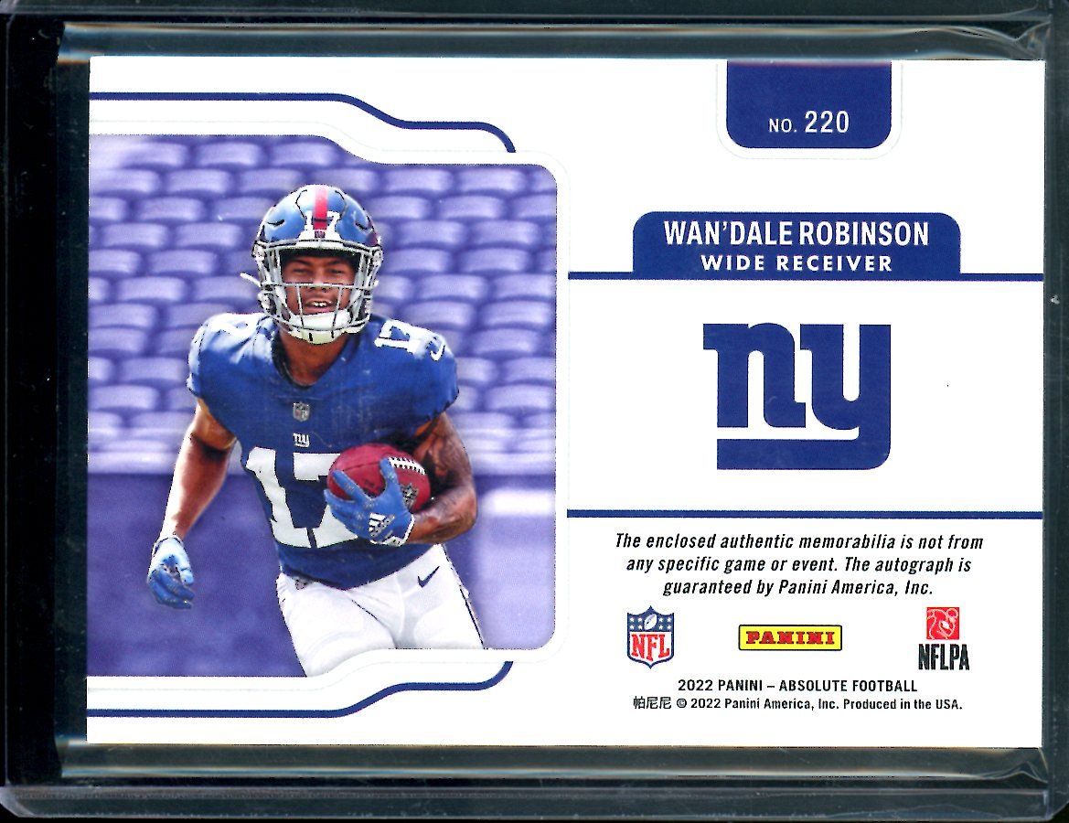 2022 Panini Absolute Wan'Dale Robinson Rookie Premiere RPA /49 Ginats