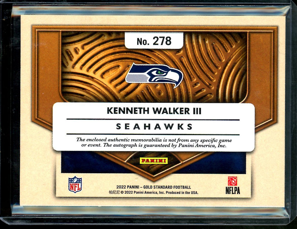 2022 Panini Gold Standard Kenneth Walker III Rookie RPA /149 Seahawks
