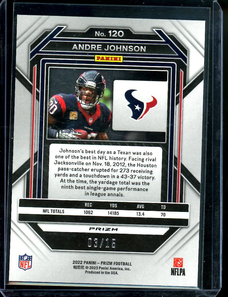 2022 Panini Prizm Andre Johnson Pink Disco /15 Texans