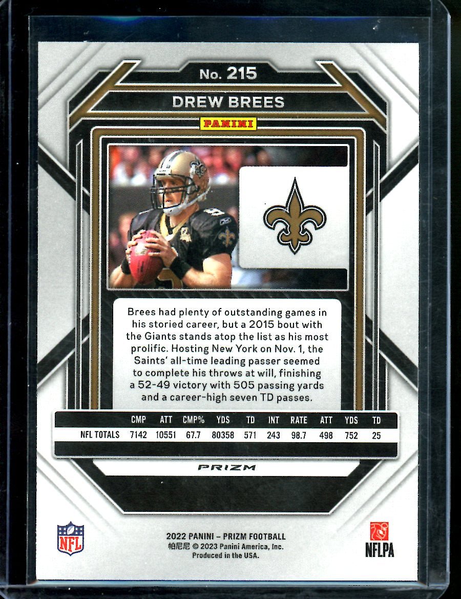 2022 Panini Prizm Drew Brees Snakeskin SSP Saints