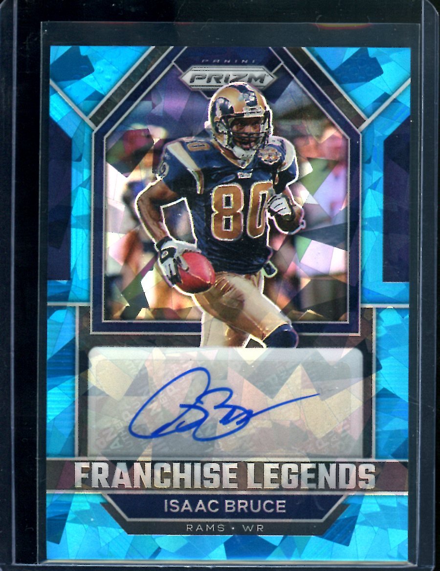 2022 Panini Prizm Isaac Bruce Franchise Legends Auto Blue Ice /99 Rams