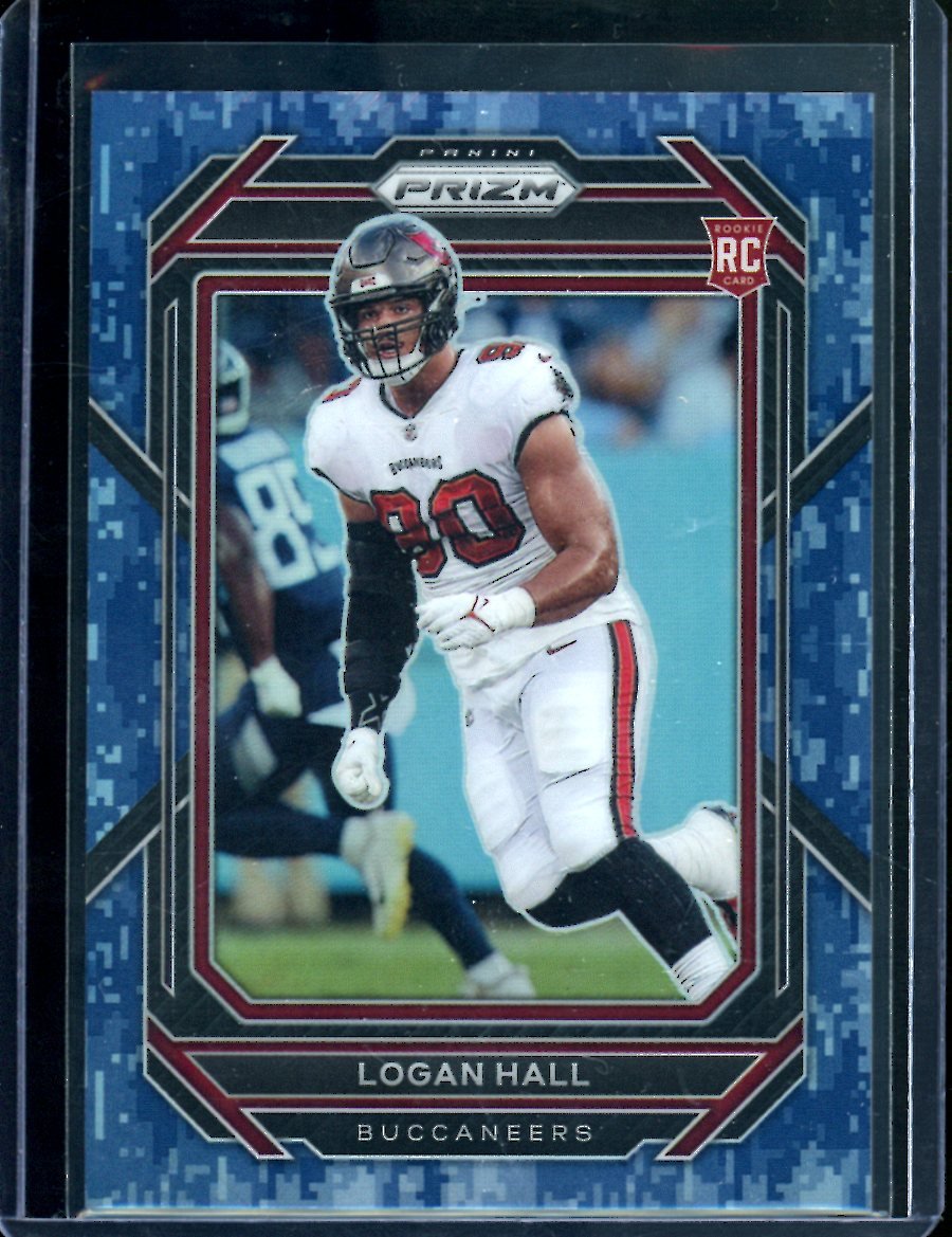 2022 Panini Prizm Logan Hall Rookie Blue Camo /25 Buccaneers