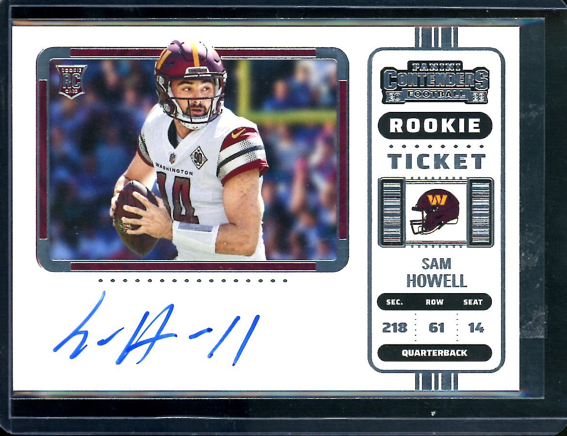 2022 Panini Contenders Sam Howell Rookie Ticket Variation Auto Commanders